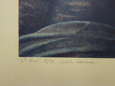 Philippe LELIEVRE : Petite dormeuse - Gravure (détail)