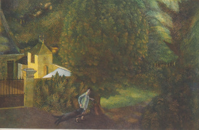 Philippe LELIEVRE : Femme au chien - Lithographie