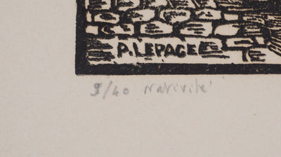 Pierre LEPAGE : La Nativité - Gravure sur bois (détail)