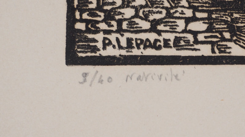 Pierre LEPAGE : La Nativité - Gravure sur bois (détail)