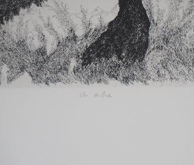 Auguste LEPERE : Un arbre  - Gravure (détail)