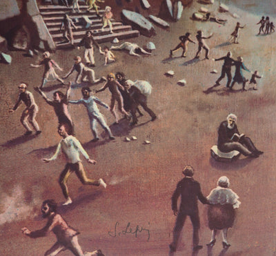 Stanislas LEPRI : La catastrophe (La tour de Babel) - Lithographie (détail)