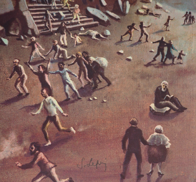 Stanislas LEPRI : La catastrophe (La tour de Babel) - Lithographie (détail)