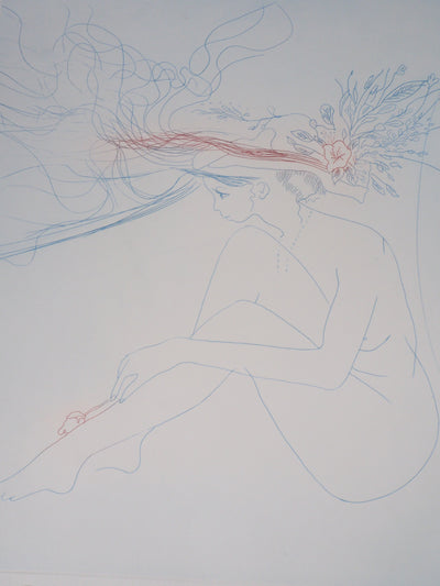  LEPRIEURE : Agnès, Jeune-fille au chapeau - Gravure