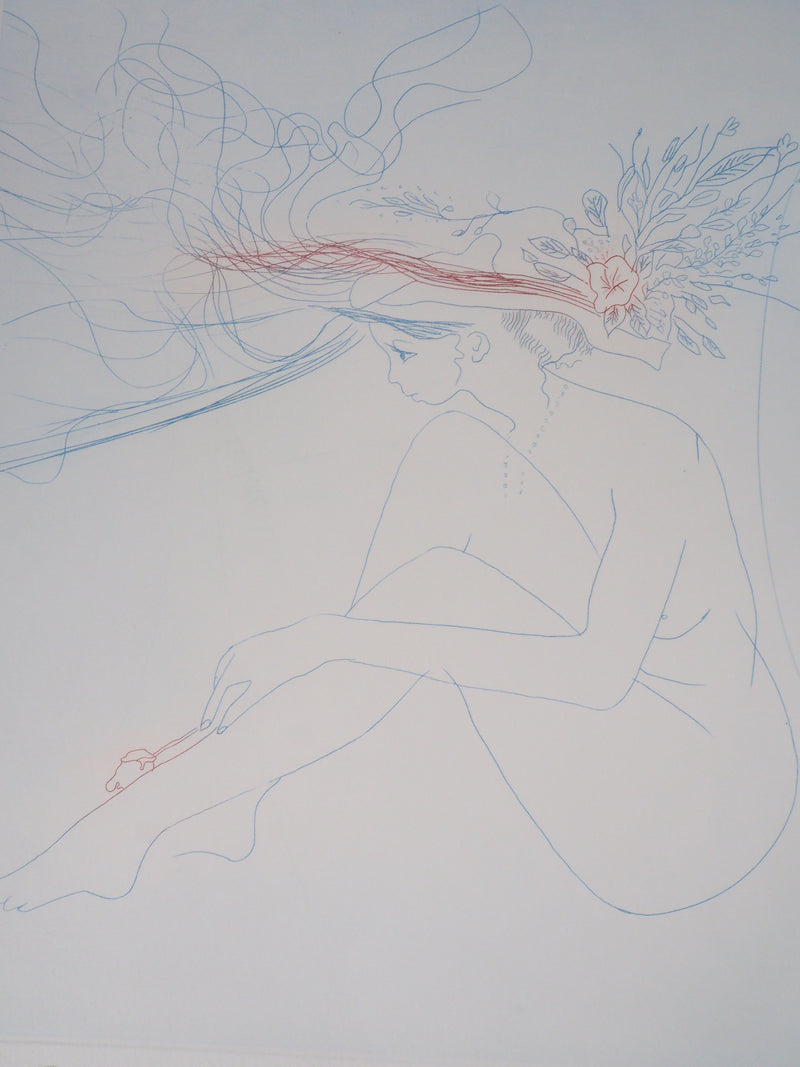  LEPRIEURE : Agnès, Jeune-fille au chapeau - Gravure