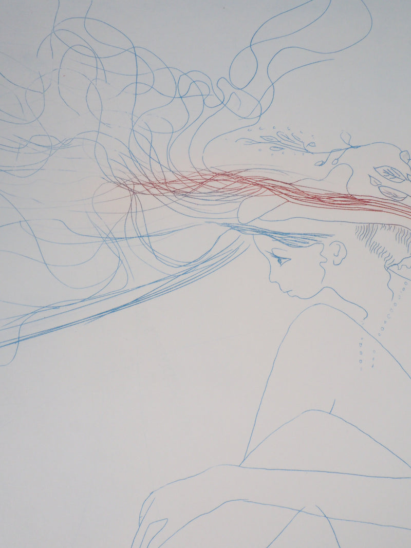  LEPRIEURE : Agnès, Jeune-fille au chapeau - Gravure (détail)