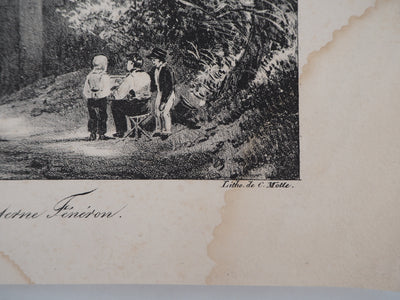 R. Léopold LEPRINCE : Vue de la poterne Fénéron - Lithographie (détail)