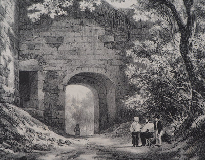 R. Léopold LEPRINCE : Vue de la poterne Fénéron - Lithographie (détail)