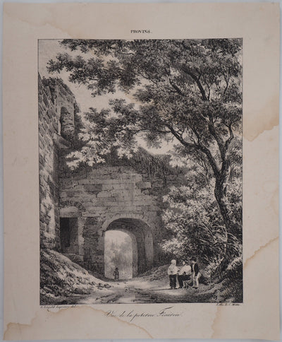 R. Léopold LEPRINCE : Vue de la poterne Fénéron - Lithographie (détail)