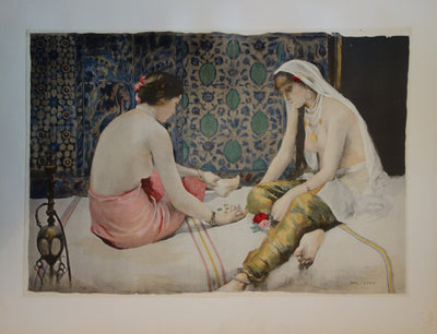 Paul LEROY : Joueuses d'osselets - Lithographie