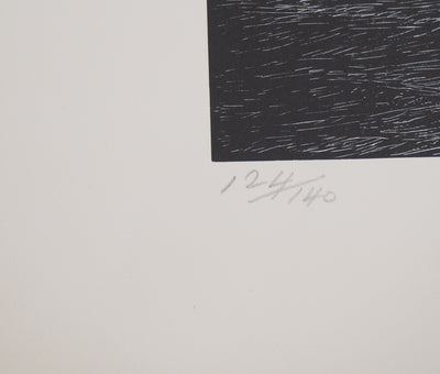 Herbert LESPINASSE : Bateau ivre au clair de lune - Lithographie (détail)