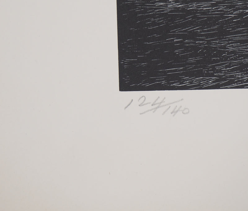 Herbert LESPINASSE : Bateau ivre au clair de lune - Lithographie (détail)