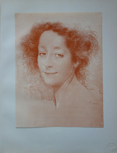 Lucien LEVY-DHURMER : Belle d'antan - Lithographie (détail)