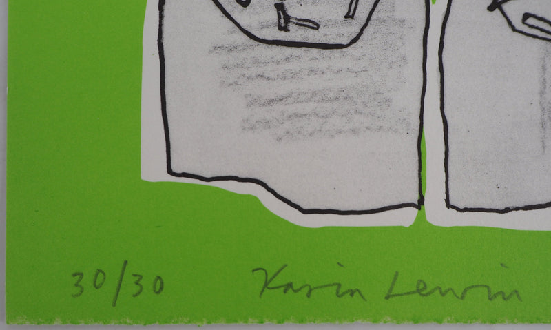 Karin LEWIN : Deux silhouettes - Lithographie (détail)