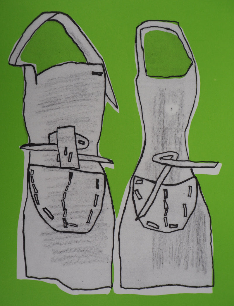 Karin LEWIN : Deux silhouettes - Lithographie (détail)