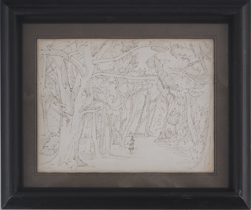 André LHOTE : Promenade en forêt - Dessin