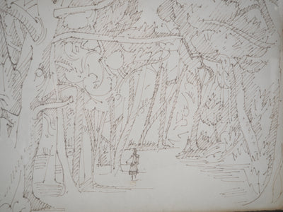 André LHOTE : Promenade en forêt - Dessin (détail)
