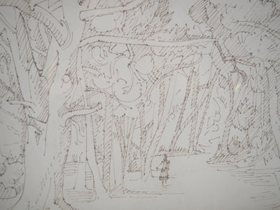 André LHOTE : Promenade en forêt - Dessin (détail)