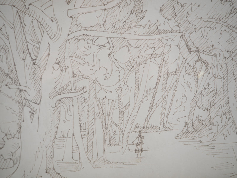 André LHOTE : Promenade en forêt - Dessin (détail)