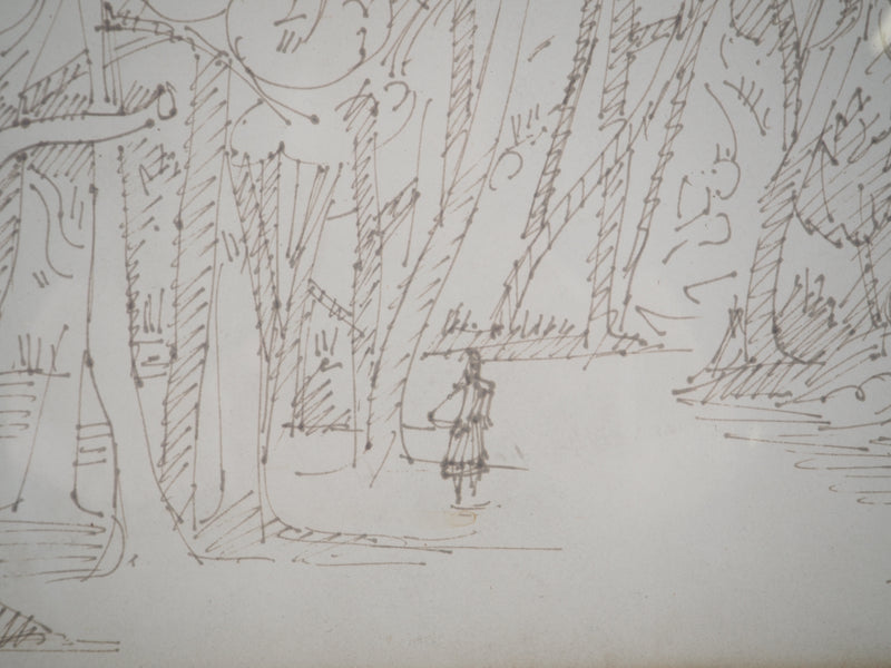 André LHOTE : Promenade en forêt - Dessin (détail)