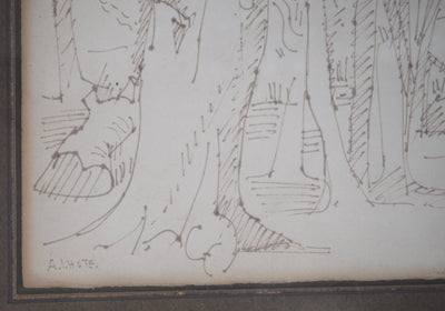 André LHOTE : Promenade en forêt - Dessin (détail)