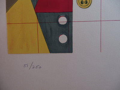 Richard LINDNER : Autoportrait en costume - Lithographie (détail)