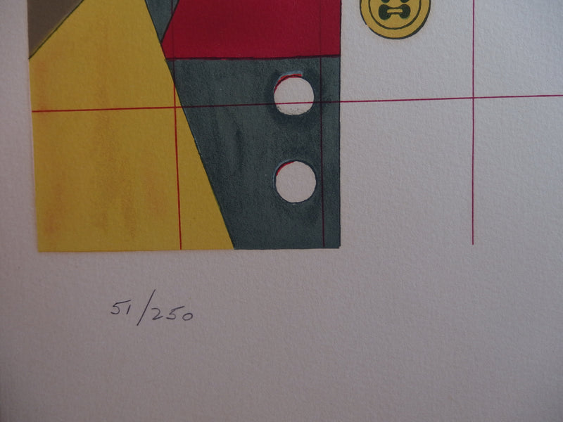 Richard LINDNER : Autoportrait en costume - Lithographie (détail)