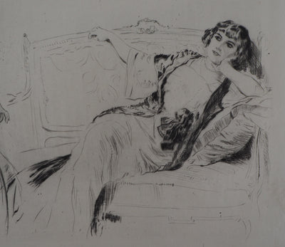 Alméry LOBEL-RICHE : Composition de femmes - Gravure (détail)