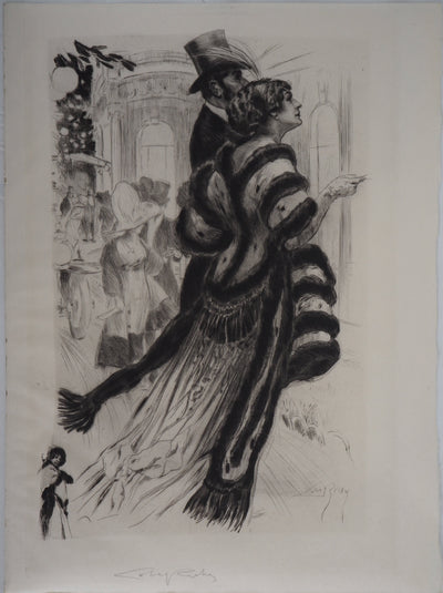 Alméry LOBEL-RICHE : Le couple élégant - Gravure