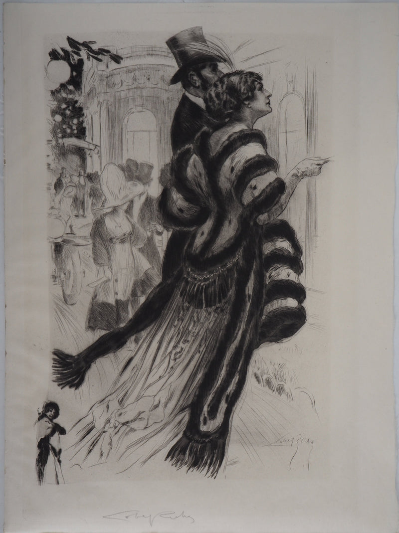 Alméry LOBEL-RICHE : Le couple élégant - Gravure