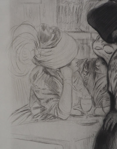 Alméry LOBEL-RICHE : La danse du couple - Gravure (détail)