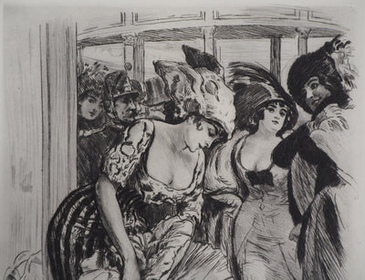 Alméry LOBEL-RICHE : Danseuse au cabaret - Gravure (détail)