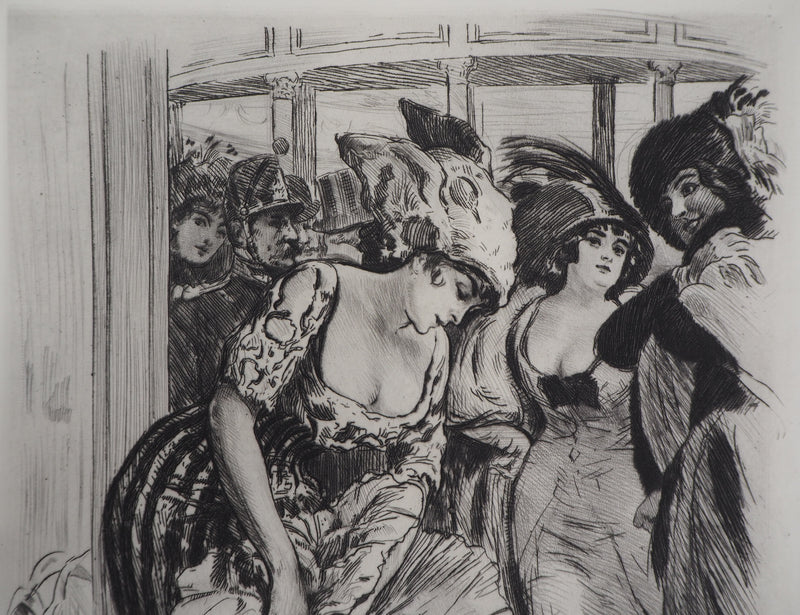 Alméry LOBEL-RICHE : Danseuse au cabaret - Gravure (détail)