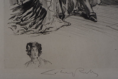 Alméry LOBEL-RICHE : Danseuse au cabaret - Gravure (détail)