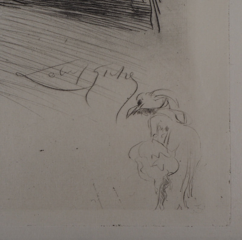 Alméry LOBEL-RICHE : Danseuse au cabaret - Gravure (détail)