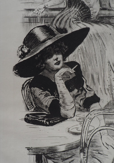 Alméry LOBEL-RICHE : Esseulée - Gravure (détail)