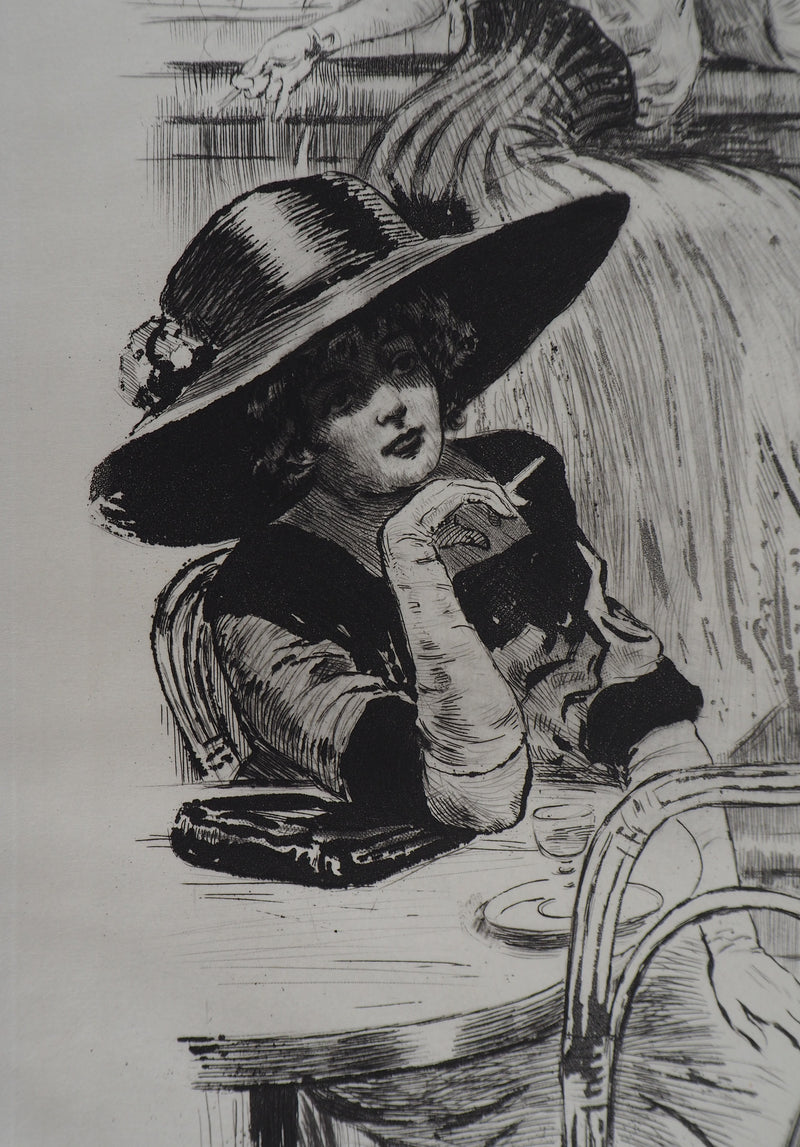 Alméry LOBEL-RICHE : Esseulée - Gravure (détail)