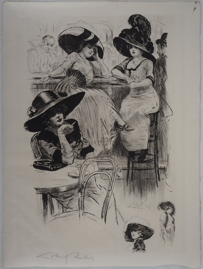 Alméry LOBEL-RICHE : Esseulée - Gravure (détail)
