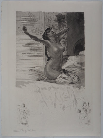 Alméry LOBEL-RICHE : L'étirement - Gravure (détail)