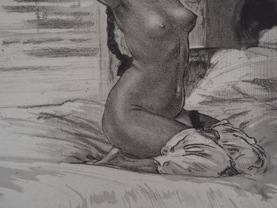 Alméry LOBEL-RICHE : L'étirement - Gravure (détail)