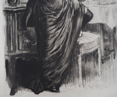 Alméry LOBEL-RICHE : L'étreinte - Gravure (détail)