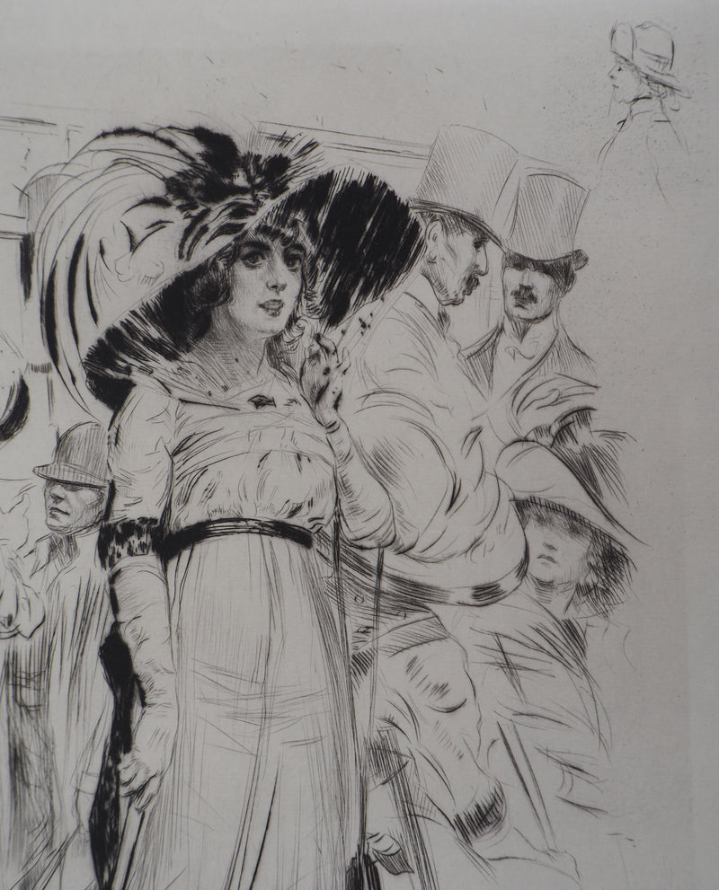 Alméry LOBEL-RICHE : Femme élégante - Gravure (détail)
