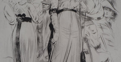 Alméry LOBEL-RICHE : Femme élégante - Gravure (détail)
