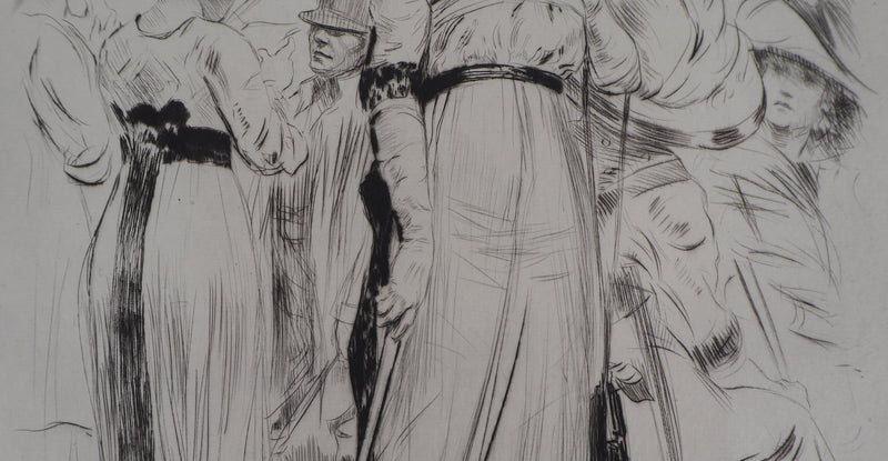 Alméry LOBEL-RICHE : Femme élégante - Gravure (détail)
