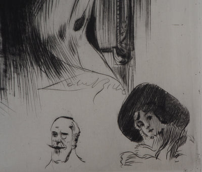 Alméry LOBEL-RICHE : Femme en négligé - Gravure (détail)
