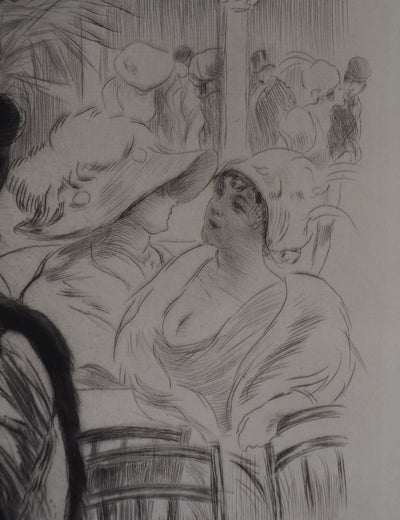 Alméry LOBEL-RICHE : Femme en noir - Gravure (détail)