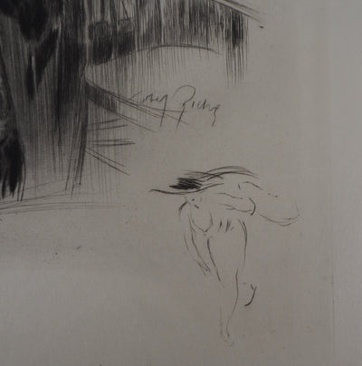 Alméry LOBEL-RICHE : Femme en noir - Gravure (détail)