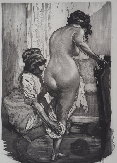 Alméry LOBEL-RICHE : L'heure du bain, 1912 - Gravure