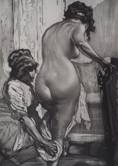 Alméry LOBEL-RICHE : L'heure du bain, 1912 - Gravure (détail)