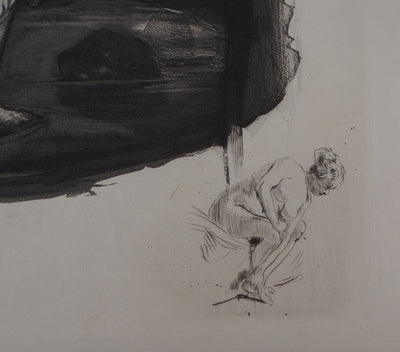 Alméry LOBEL-RICHE : L'heure du bain, 1912 - Gravure (détail)